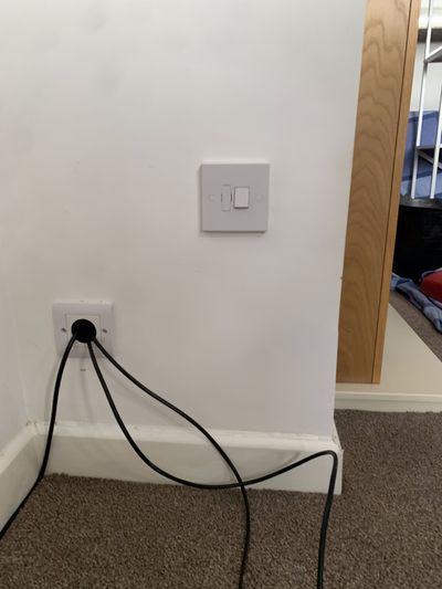 Wall mounted TV preparation and cabling (view 2)